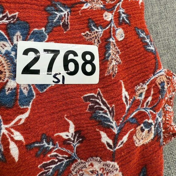Knox Rose Dress Burnt Orange Boho Relaxed Fit Medium Buttons Floral Rayon - Picture 12 of 12